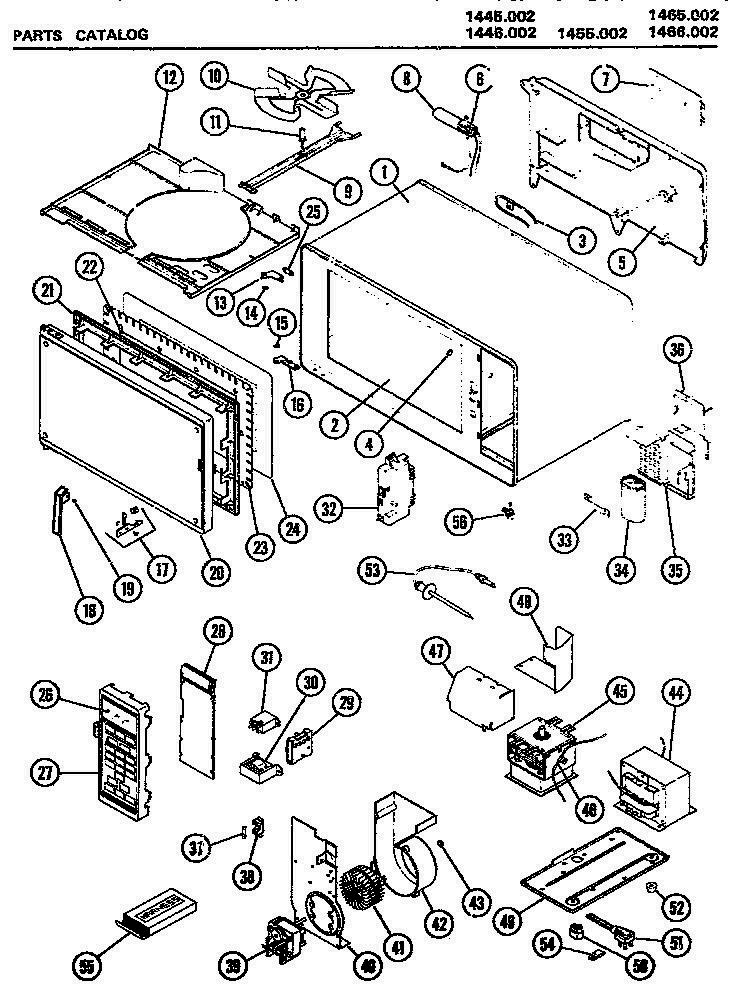 01 - Page 1 Diagram and Parts List for 1445002  Whirlpool Microwave