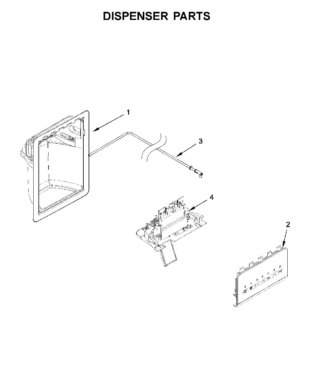 Dispenser parts Diagram and Parts List for 10651113710  Kenmore Refrigerator