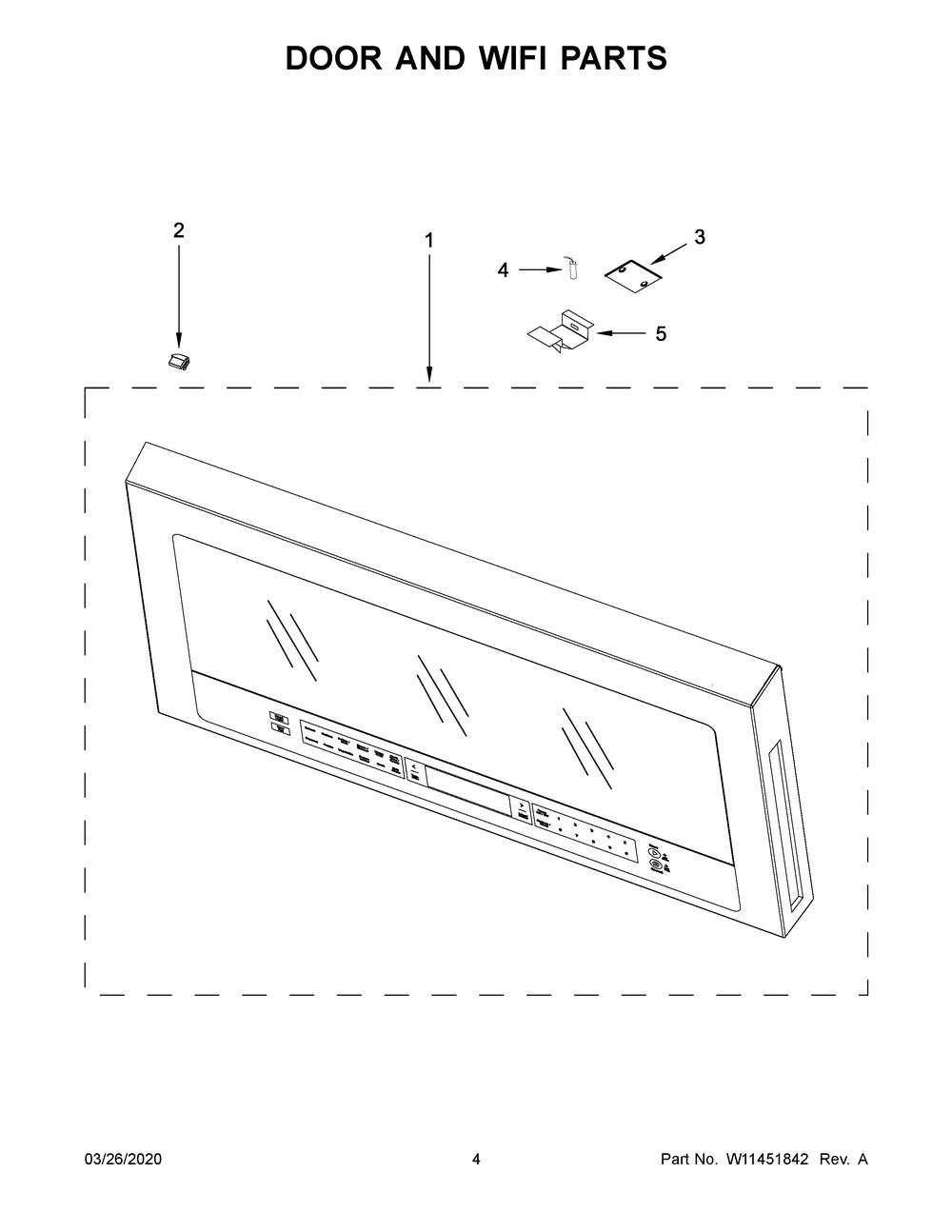 Door And Wifi Parts Diagram and Parts List for WMH78019HB3  Whirlpool Microwave