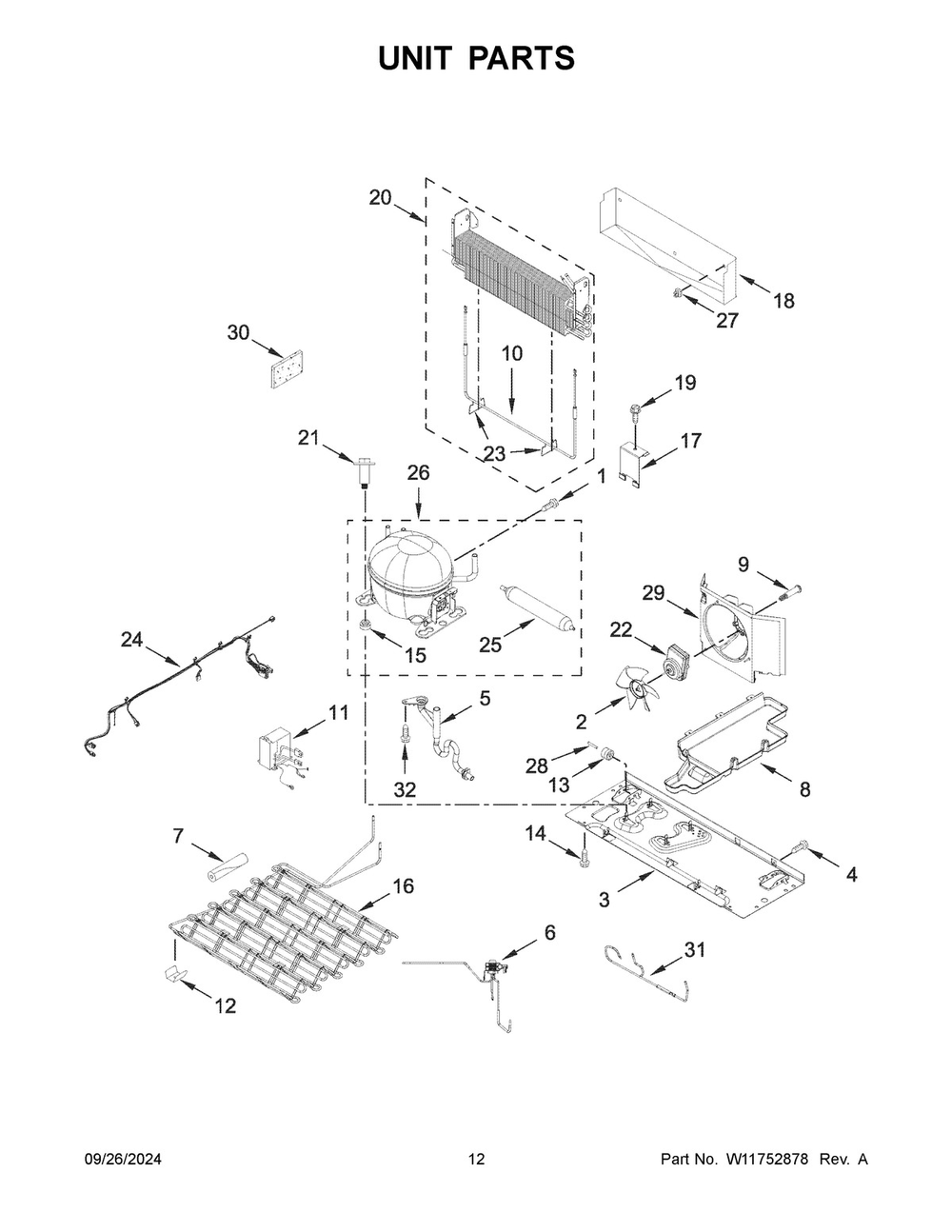 07 - Unit Parts Diagram and Parts List for KRMF536RBS01  Whirlpool Refrigerator