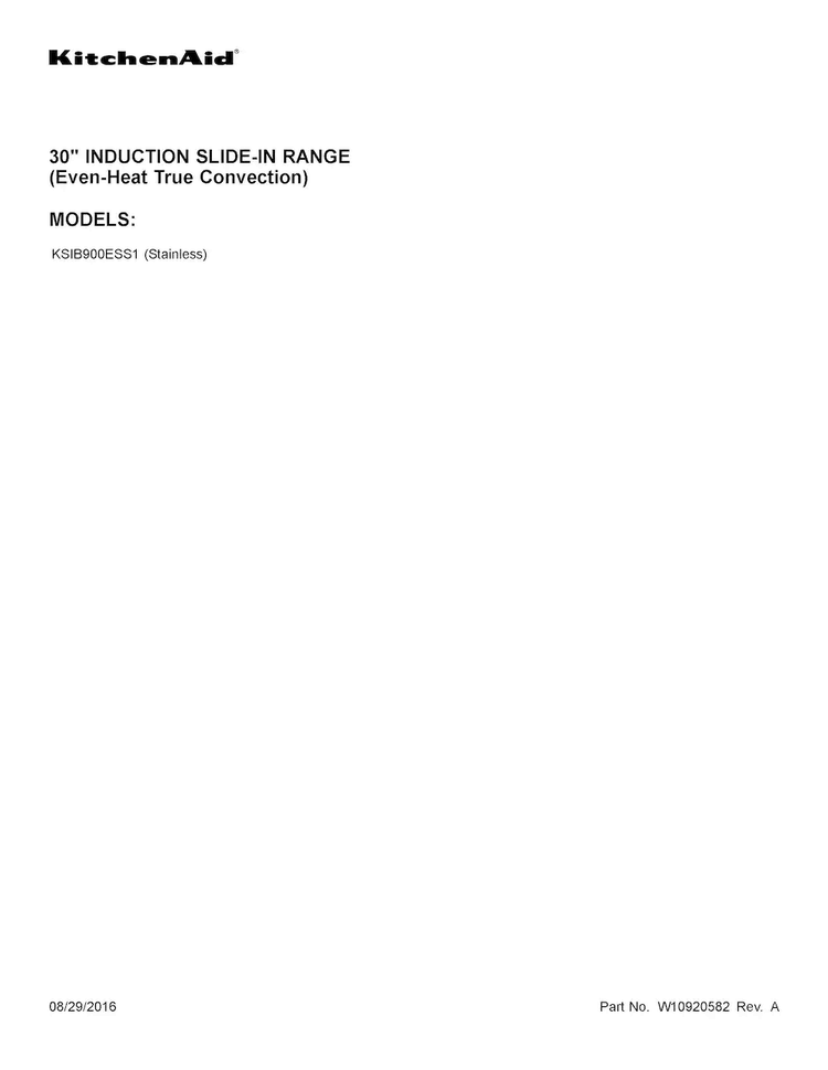 Cover Sheet Diagram and Parts List for KSIB900ESS1  KitchenAid Range
