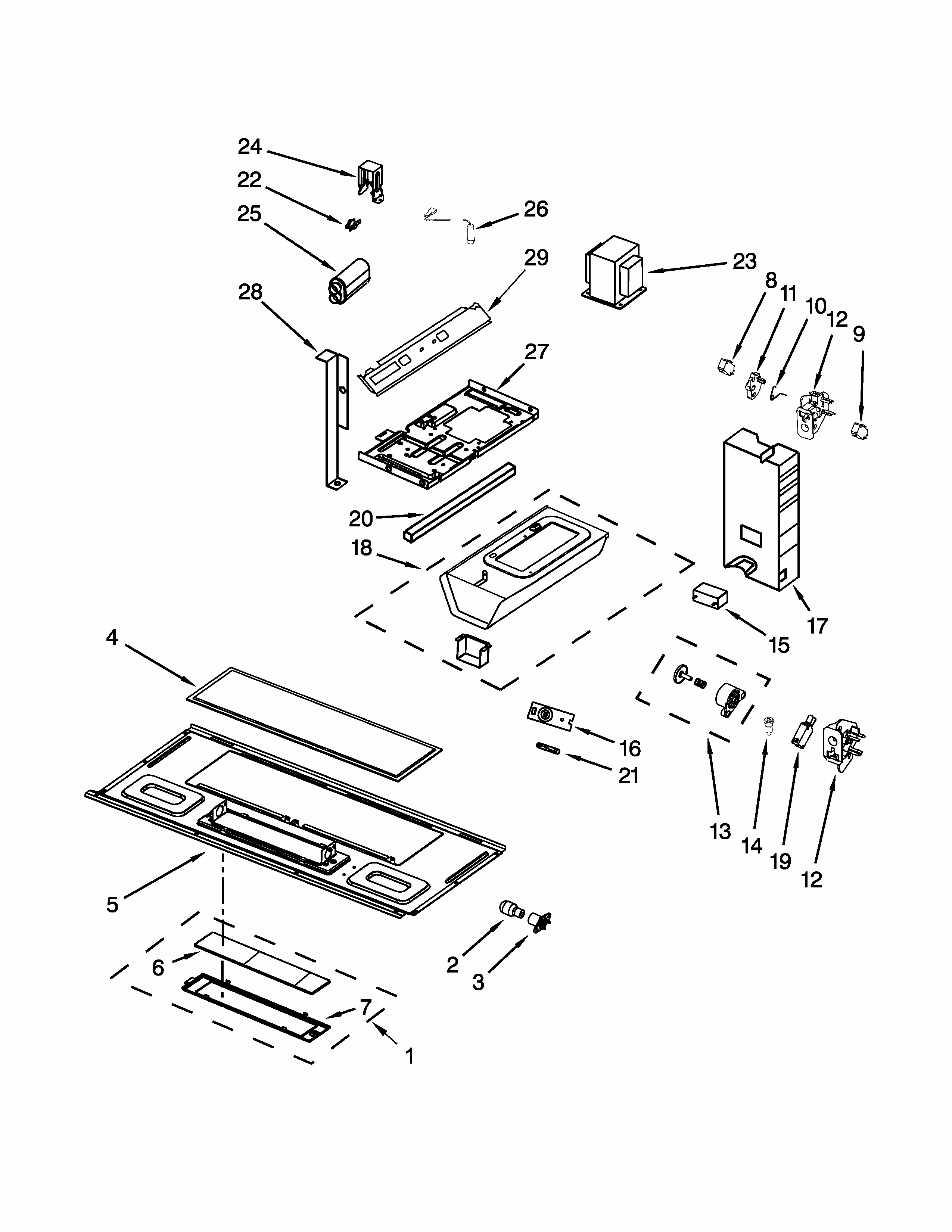 Interior And Ventilation Parts Diagram and Parts List for IMH172DS0  Whirlpool Microwave