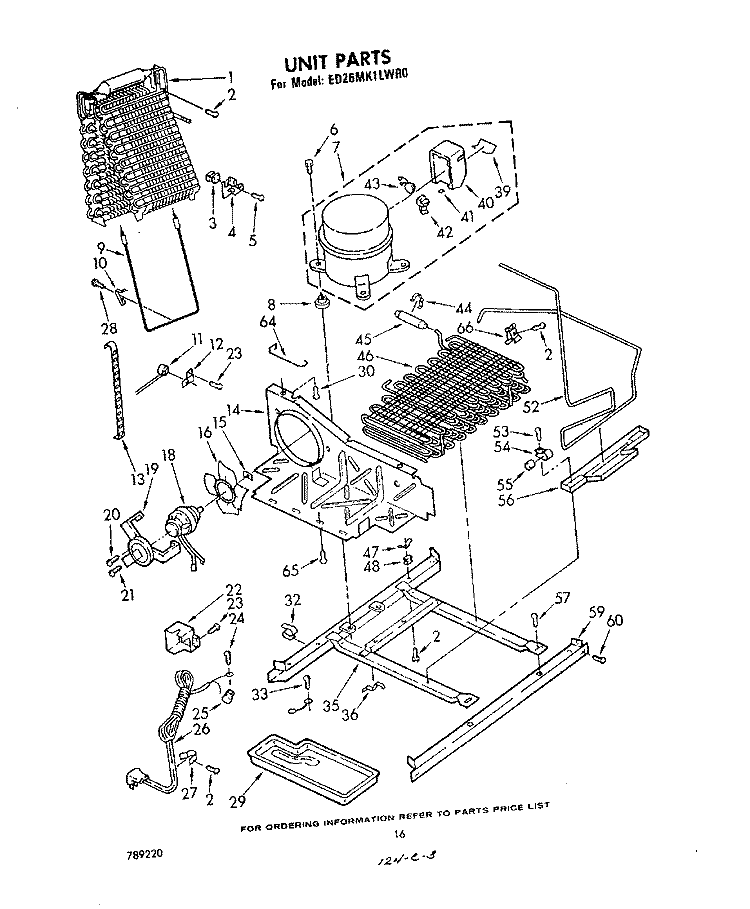 UNIT, LIT/OPTIONAL Diagram and Parts List for ED26MK1LWR0  Whirlpool Refrigerator