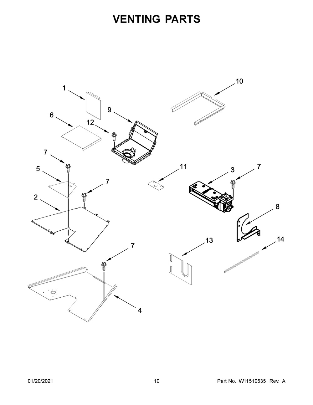 Venting Parts Diagram and Parts List for KFGC506JMH02  Whirlpool Range