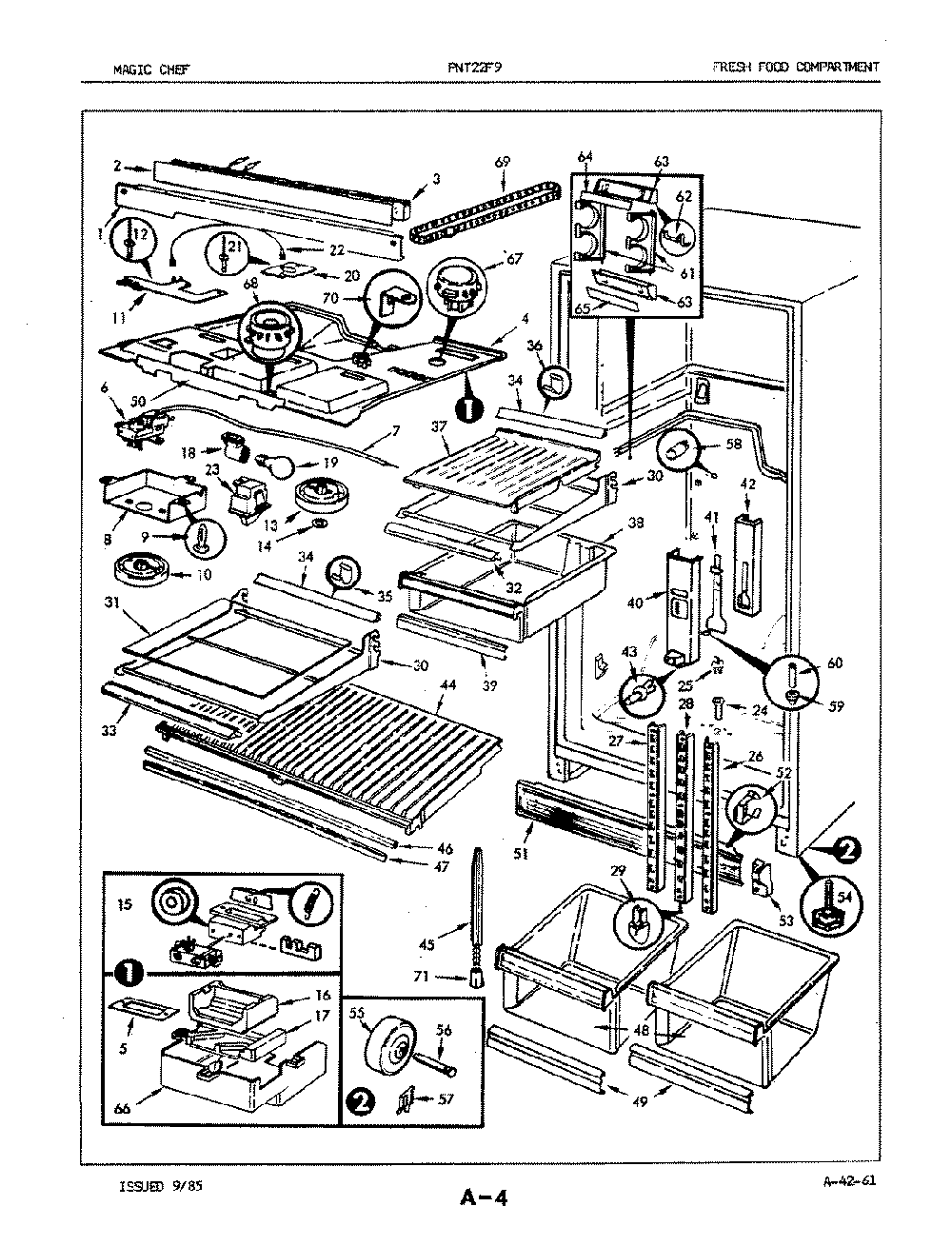 03 - Fresh Food Compartment Diagram and Parts List for PNT22F9LA  Whirlpool Refrigerator