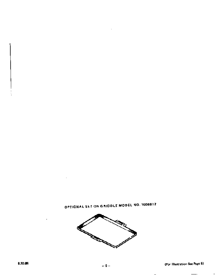 Optional Griddle Diagram and Parts List for 1445*1A  Roper Range