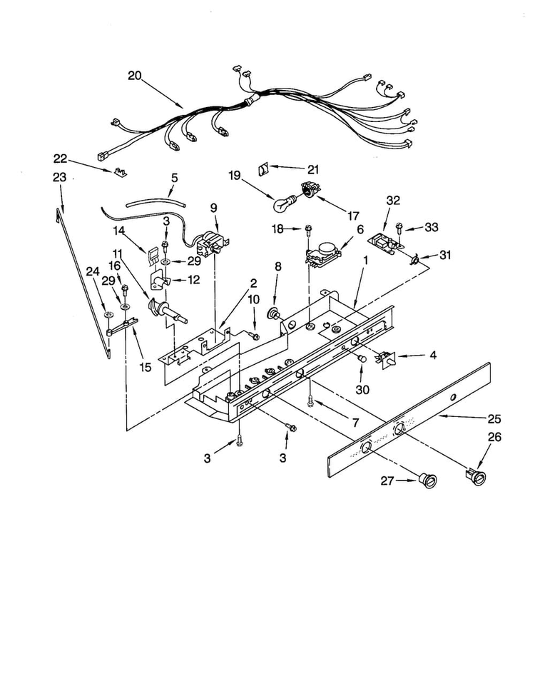 Control Diagram and Parts List for GD22DFXFT0  Whirlpool Refrigerator