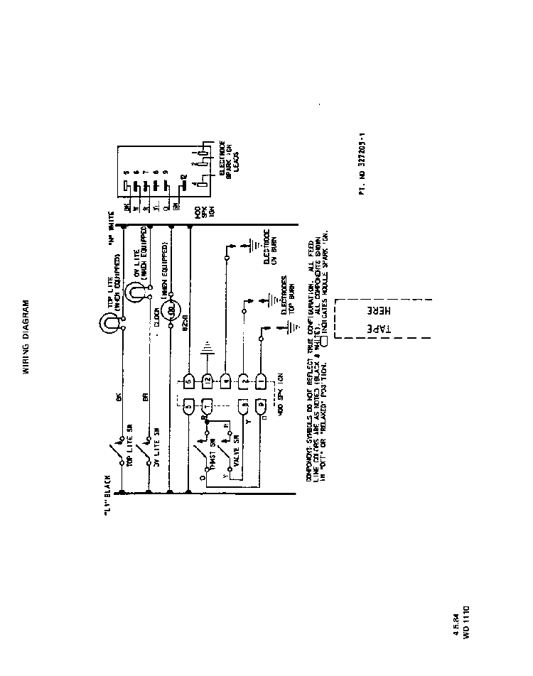 Wiring Diagram Diagram and Parts List for 1416*0A  Roper Range