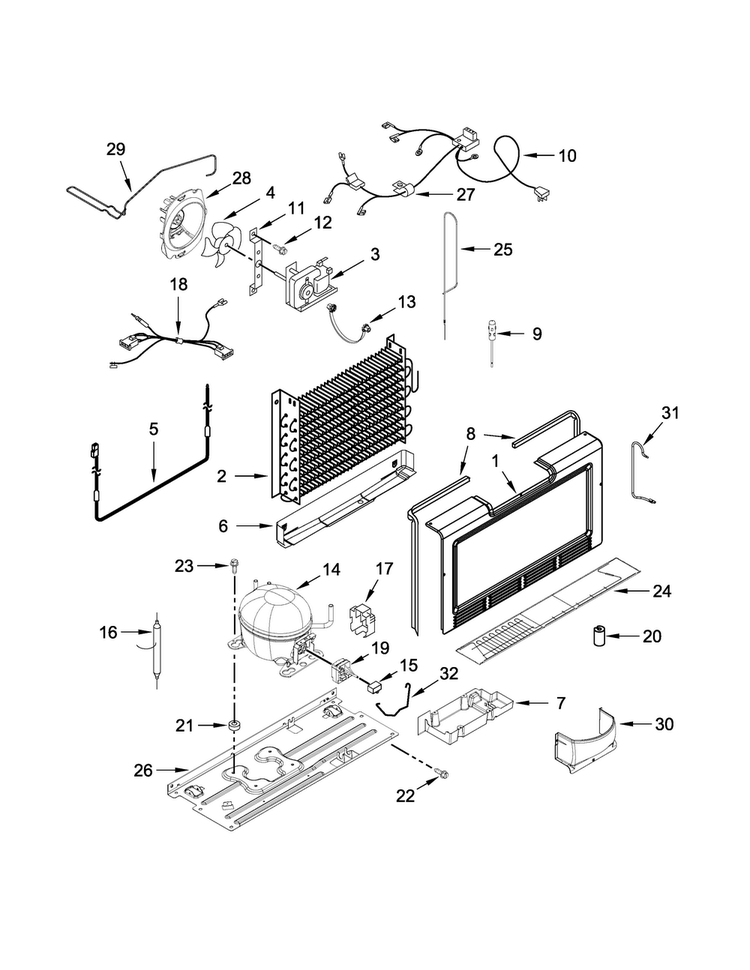 Unit Parts Diagram and Parts List for WZF79R18DM00  Whirlpool Freezer
