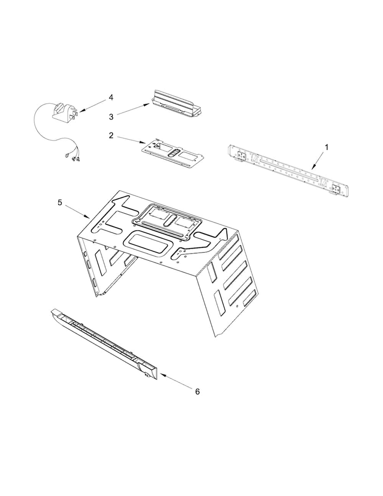 Cabinet And Installation Parts Diagram and Parts List for WMH53520CW0  Whirlpool Microwave