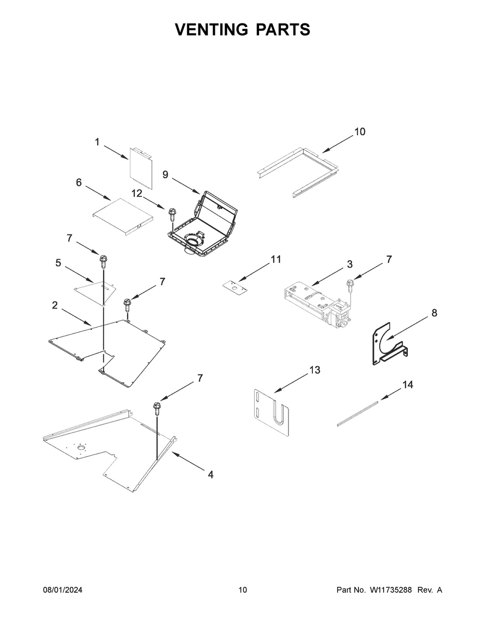 06 - Venting Parts Diagram and Parts List for KFGC506JYP07  Whirlpool Range