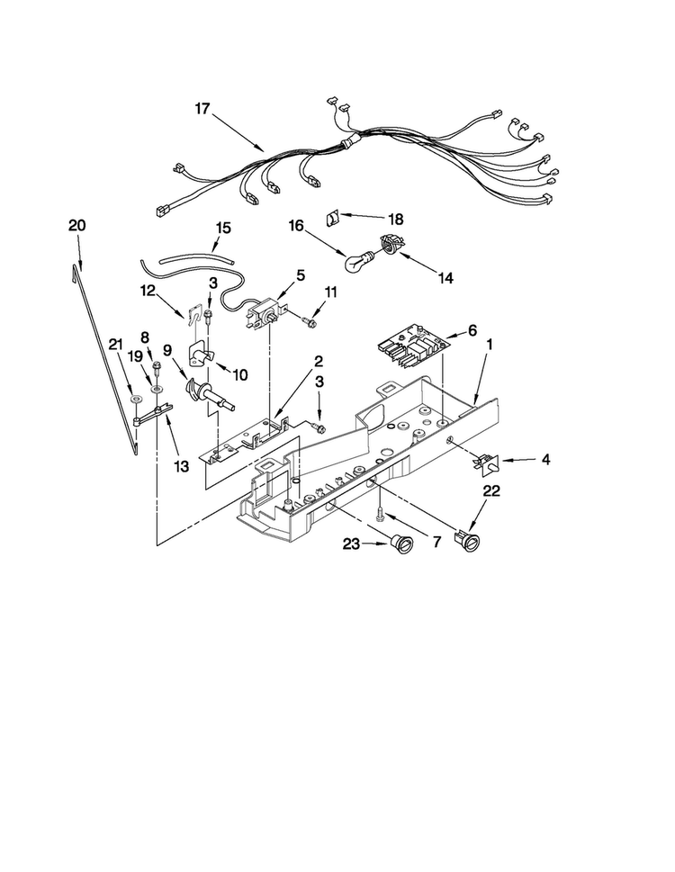 Control Parts Diagram and Parts List for 10650343011  Kenmore Refrigerator