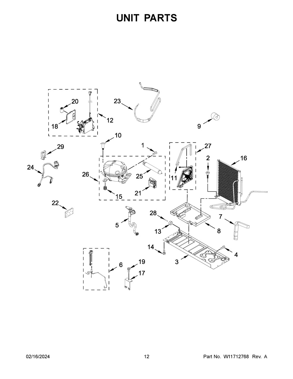 Unit Parts Diagram and Parts List for WRF954CIHZ05  Whirlpool Refrigerator
