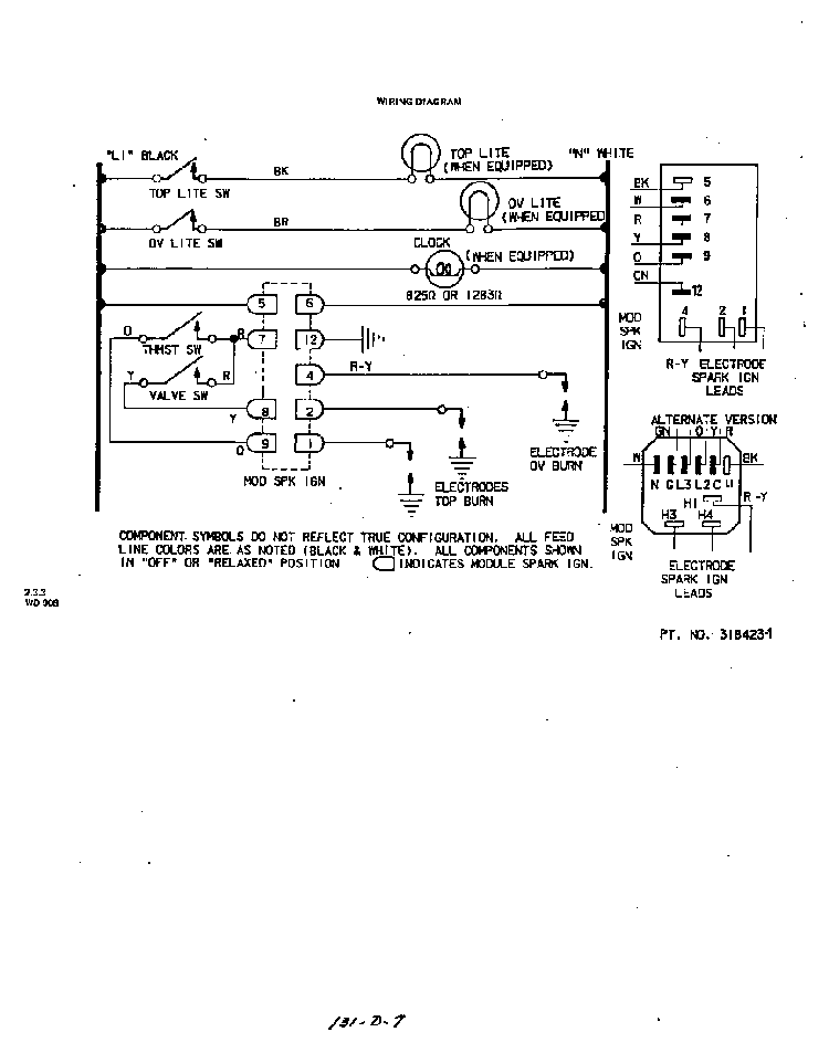 Section 6 Diagram and Parts List for 1444W2A  Roper Range