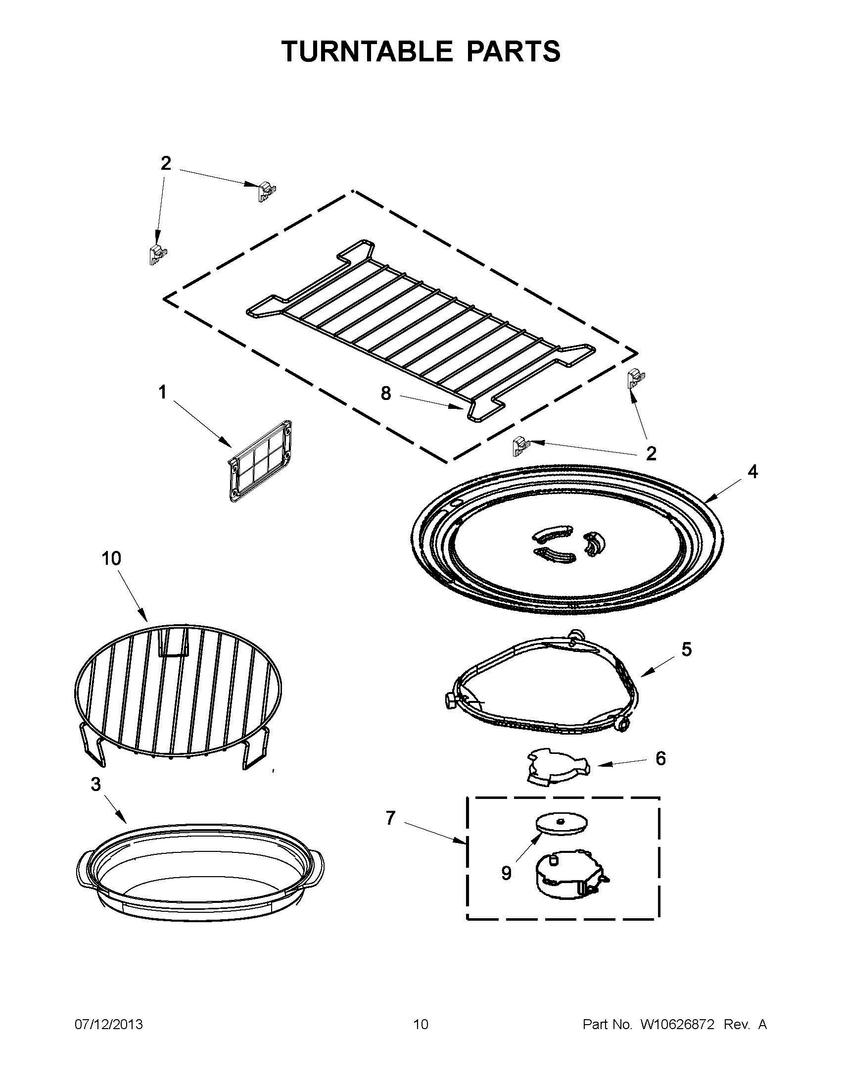 05 - TURNTABLE PARTS Diagram and Parts List for YWMH76718AB1  Whirlpool Microwave