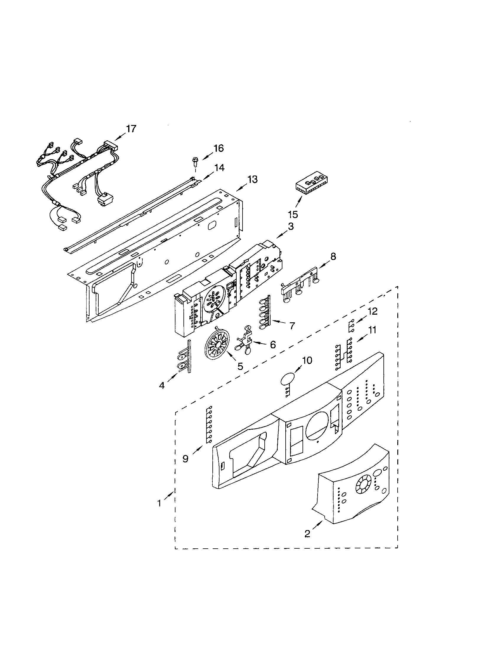 Control Panel Diagram and Parts List for 11042926220  Kenmore Washer
