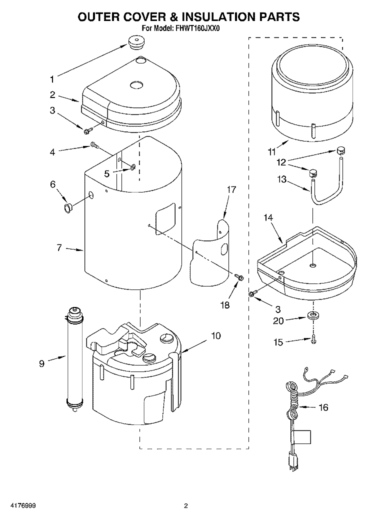 SECTION Diagram and Parts List for FHWT160JXX0  Whirlpool Miscellaneous