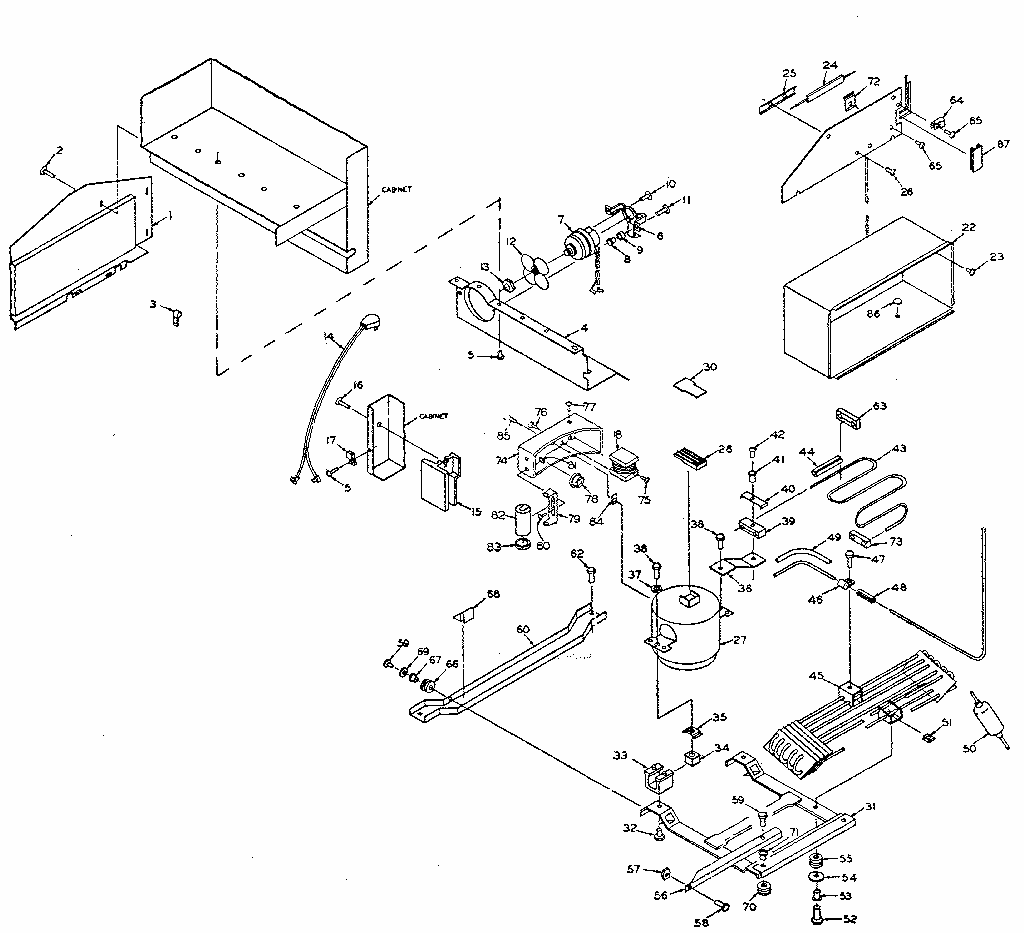 Unit Parts Diagram and Parts List for 106N16FL  Kenmore Refrigerator