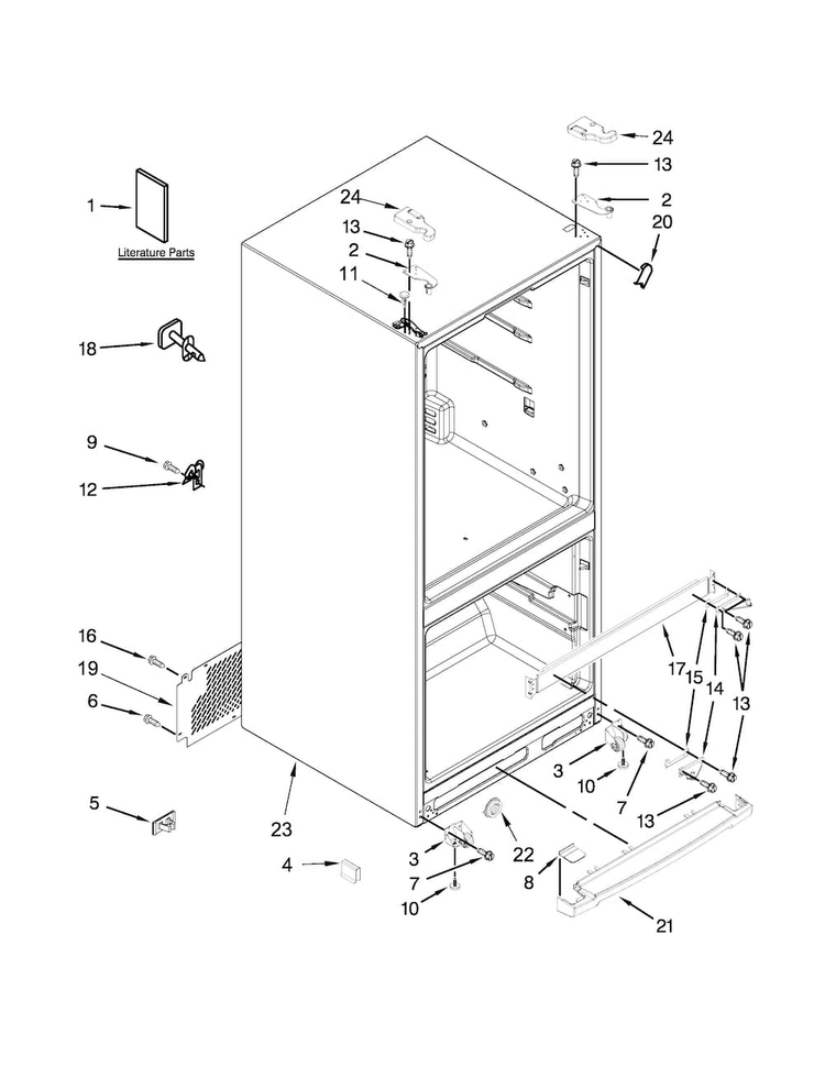 Cabinet Parts Diagram and Parts List for 10679402410  Kenmore Refrigerator