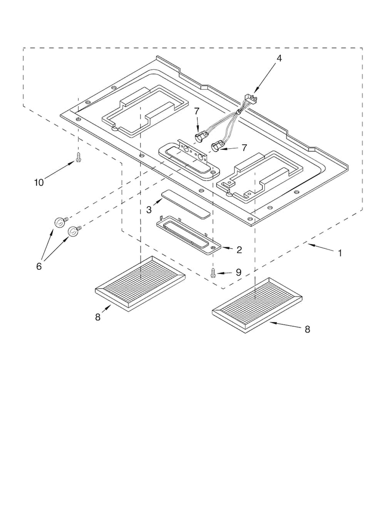 Ventilation Diagram and Parts List for MH6150XHB1  Whirlpool Microwave