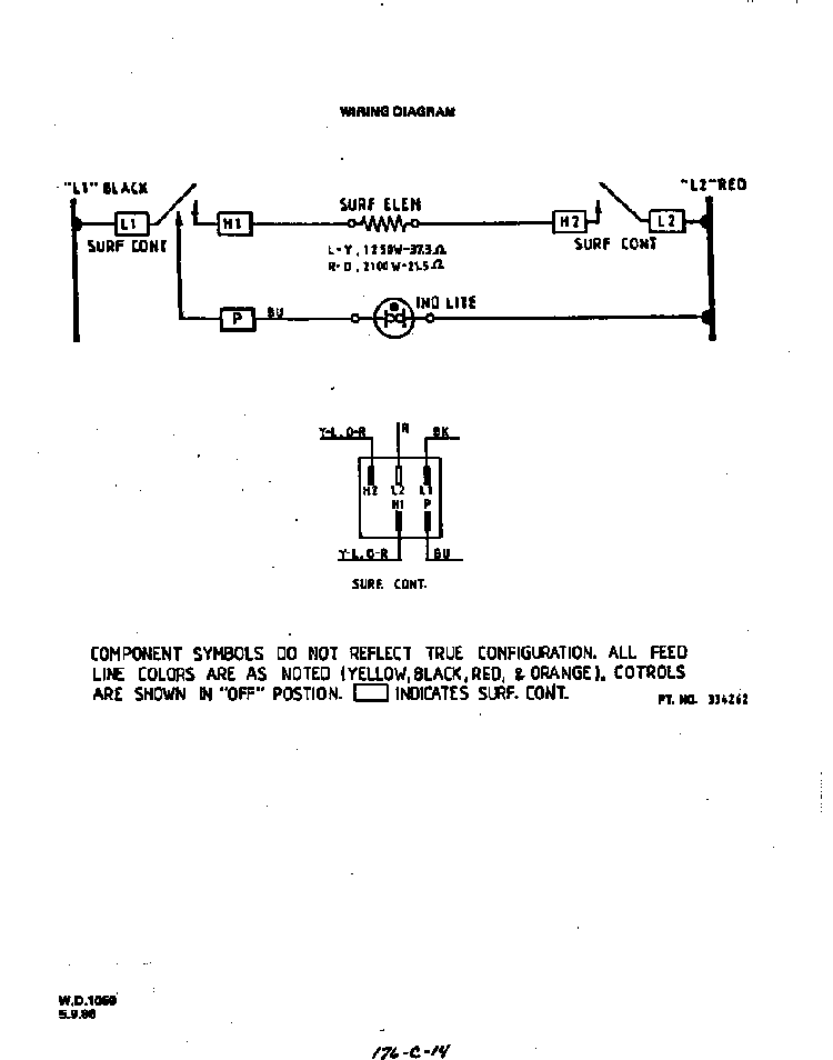 Wire Diagram Diagram and Parts List for 2126*0A  Roper Range