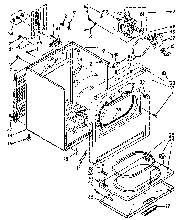 Cabinet Diagram and Parts List for LE9800XSN0  Whirlpool Dryer