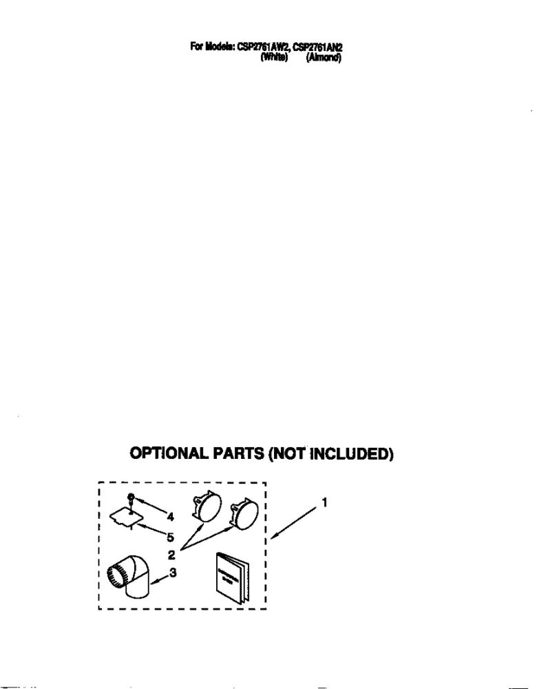 Diagram 2 Diagram and Parts List for CSP2761AW2  Whirlpool Dryer