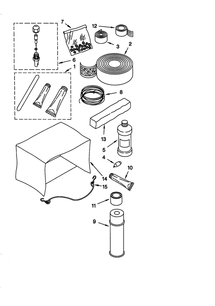 Optional Parts (not Included) Diagram and Parts List for ACQ12XH0  Whirlpool Air Conditioner