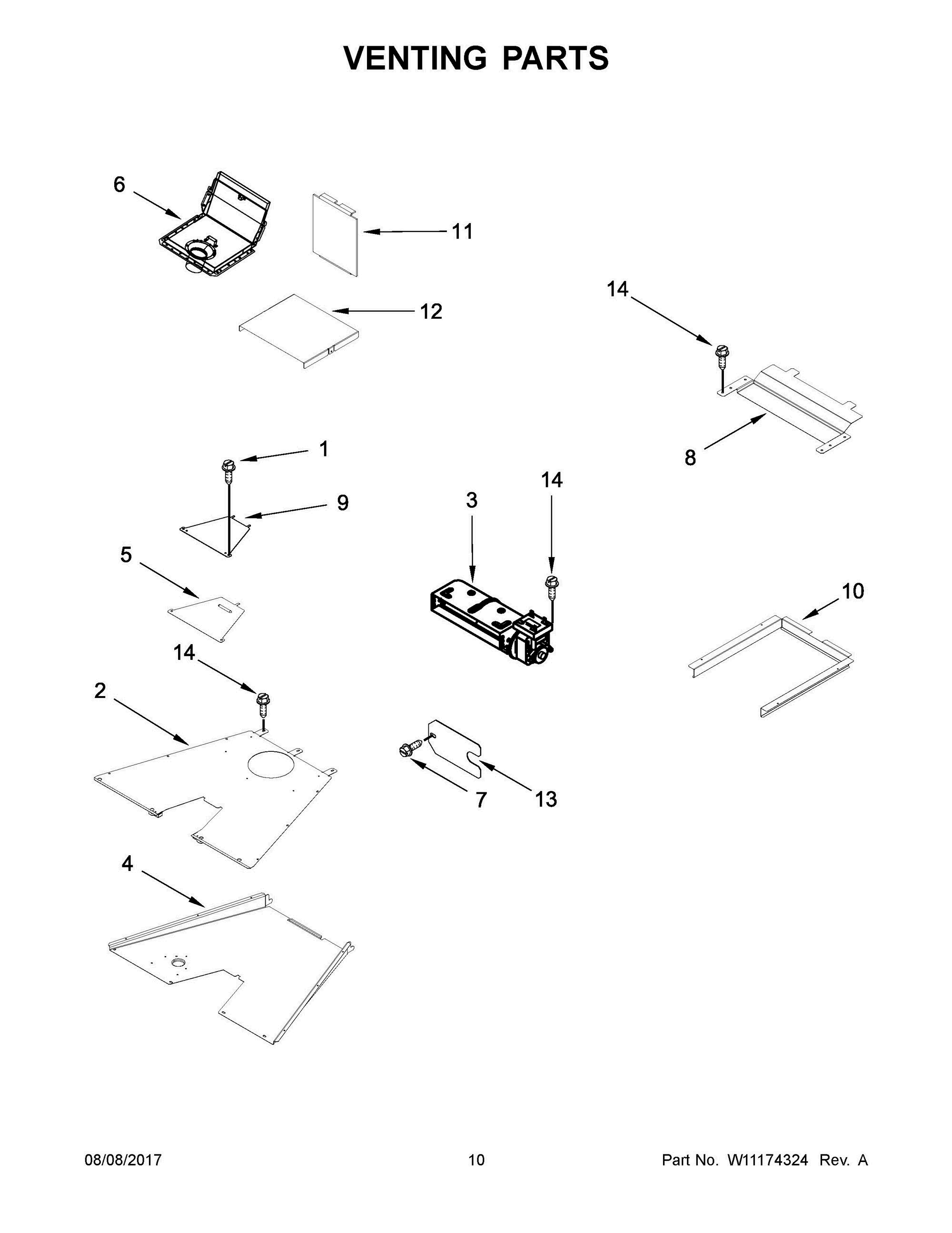 06 - VENTING PARTS Diagram and Parts List for JLRP536WP01  Whirlpool Range