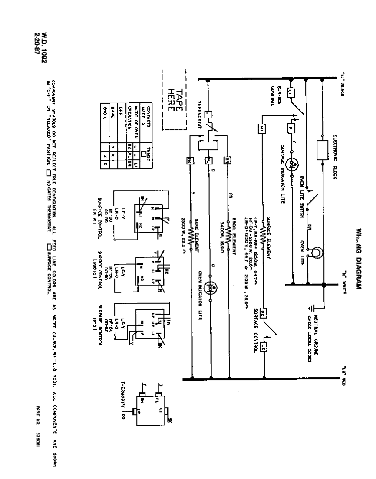 Wiring Diagram Diagram and Parts List for D7507*0  Roper Range