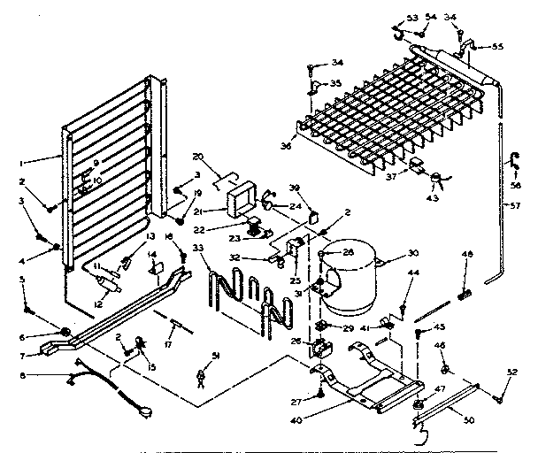 Unit Parts Diagram and Parts List for 106T14ES1  Kenmore Refrigerator