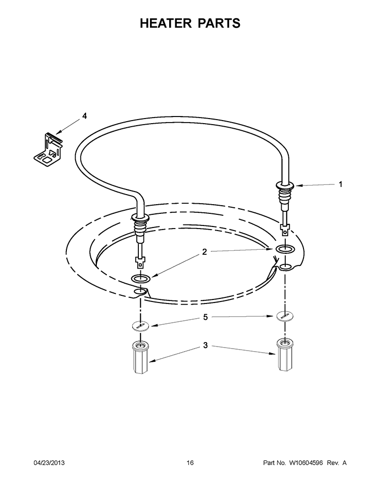 HEATER PARTS Diagram and Parts List for WDF110PABB0  Whirlpool Dishwasher