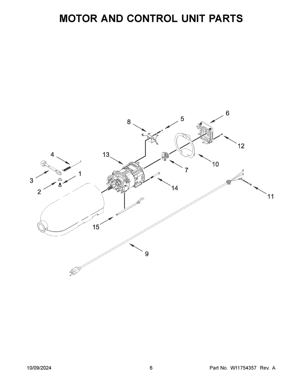 04 - Motor And Control Unit Parts Diagram and Parts List for KSM85PSCOB5  Whirlpool Mixer