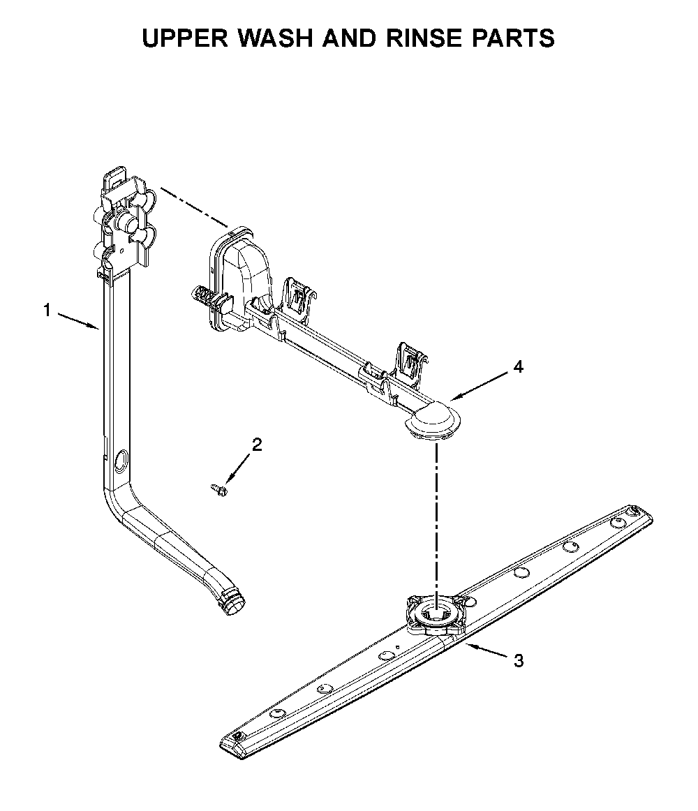 Upper wash and rinse parts Diagram and Parts List for WDF520PADB9  Whirlpool Dishwasher