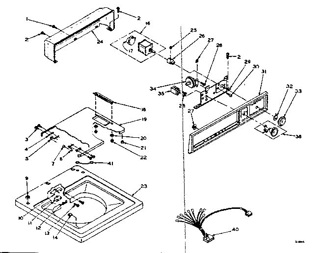 Machine Top Assembly Diagram and Parts List for 1106114510  Kenmore Washer