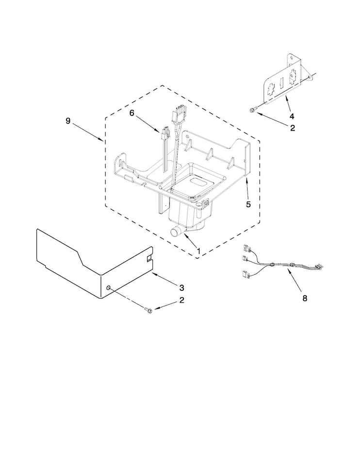 Pump Parts Diagram and Parts List for 10689583705  Kenmore Ice Maker