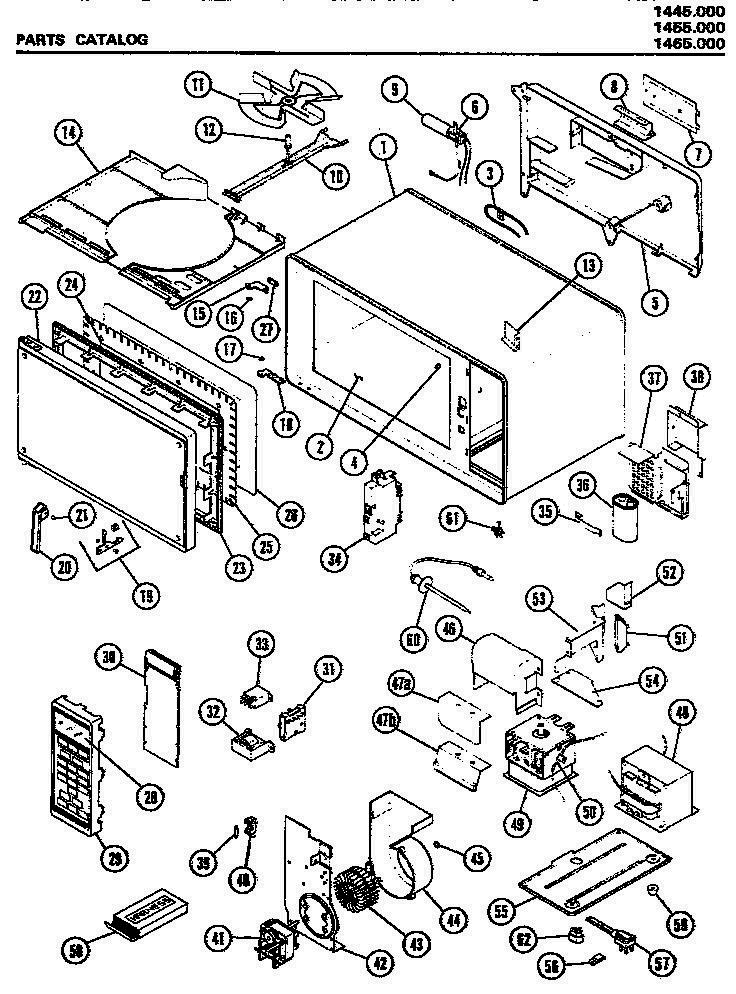 01 - Page 1 Diagram and Parts List for 1465000  Whirlpool Microwave