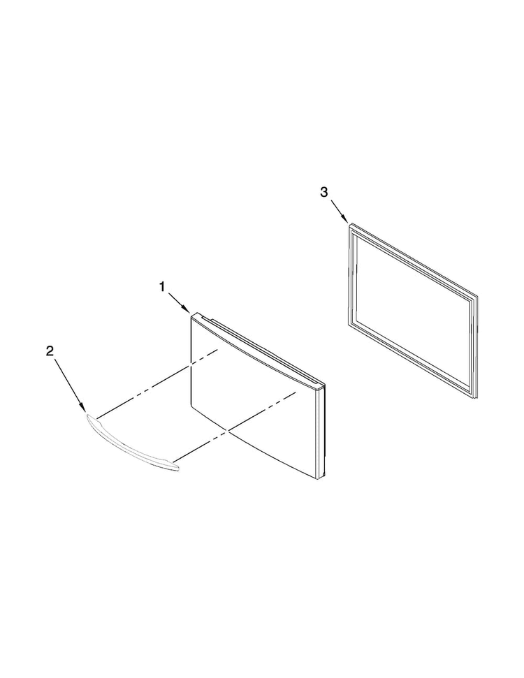 Freezer Door Parts Diagram and Parts List for 5GFC20PRAW00  Whirlpool Refrigerator