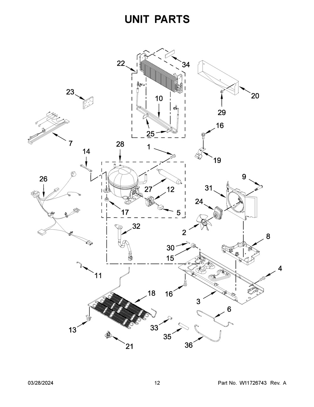 Unit Parts Diagram and Parts List for KRBL102ESS05  KitchenAid Refrigerator