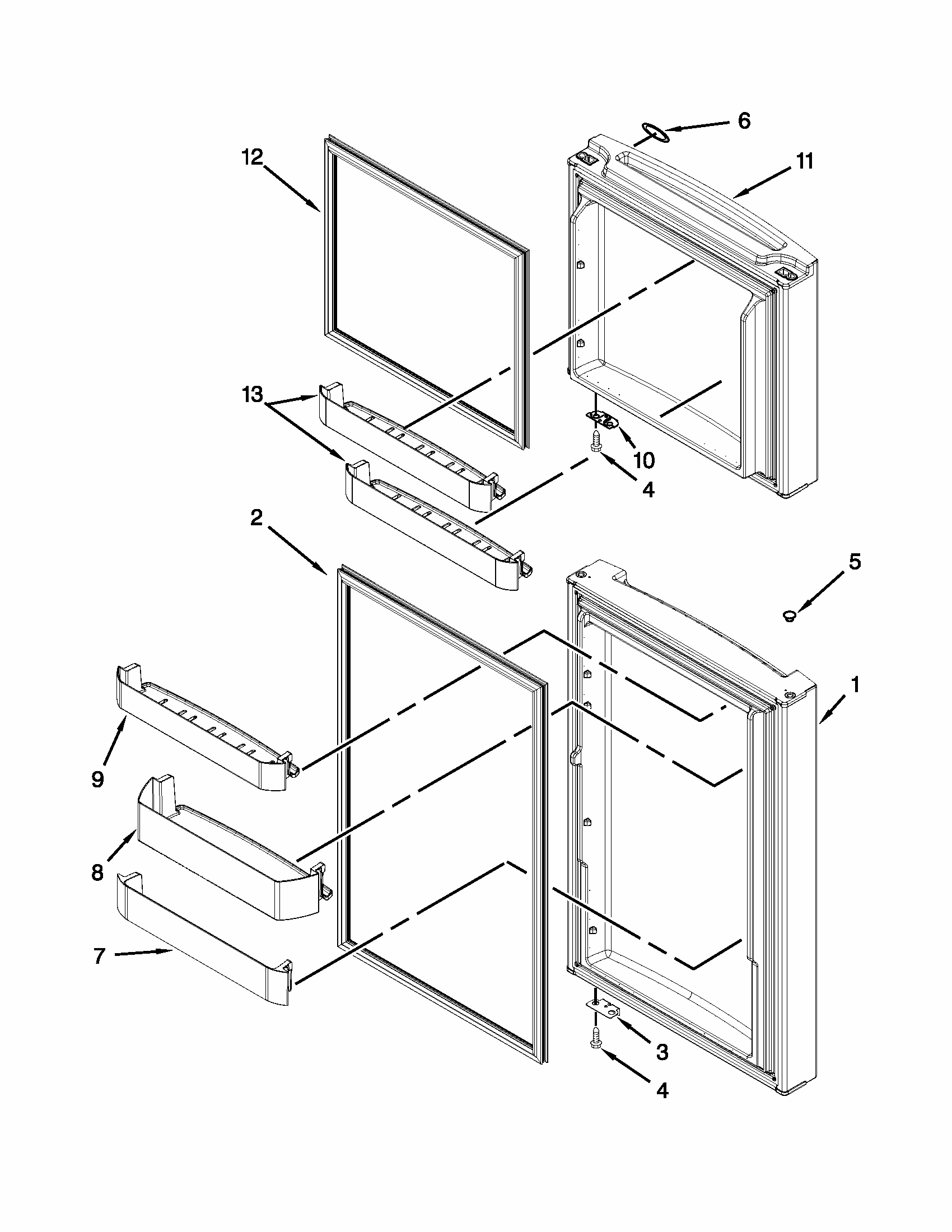 Door Parts Diagram and Parts List for 10686399310  Kenmore Refrigerator