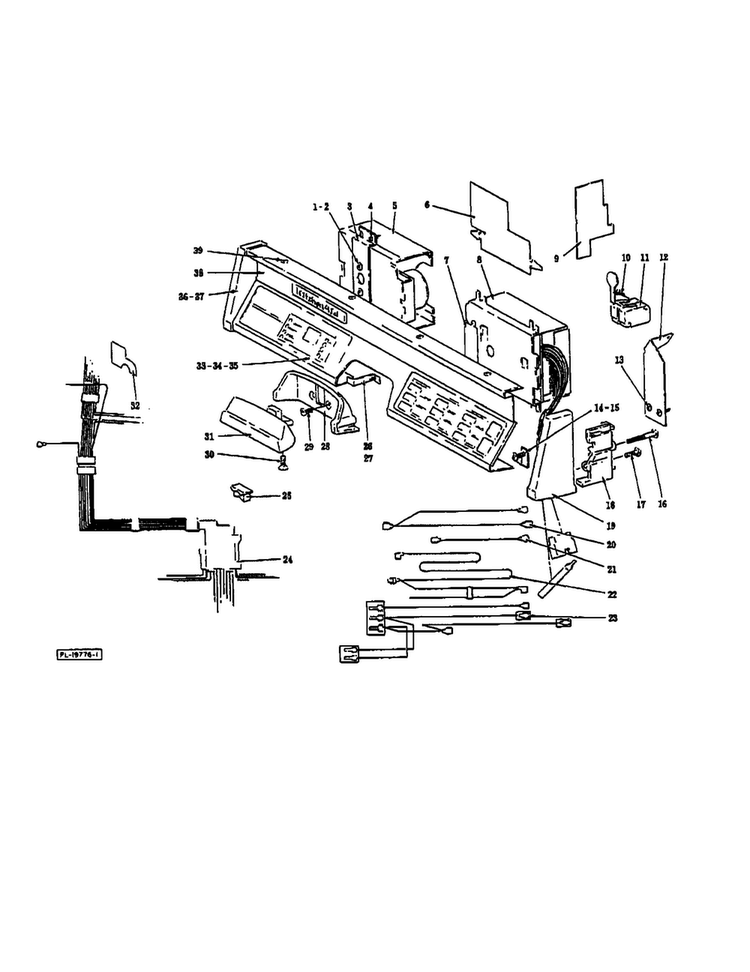 Control Panel Unit Diagram and Parts List for ML-42117  KitchenAid Dishwasher