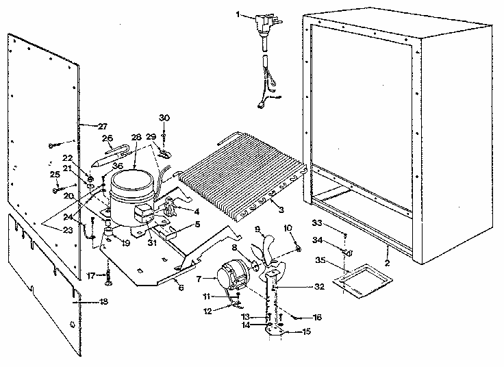 Unit Parts Diagram and Parts List for 61AF  Whirlpool Freezer