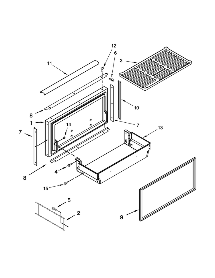 Freezer Door And Basket Parts Diagram and Parts List for KBFN402EPA01  KitchenAid Refrigerator