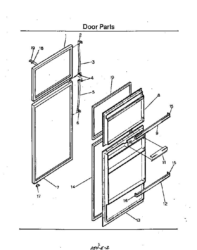 Door Diagram and Parts List for 8619*0A  Roper Refrigerator