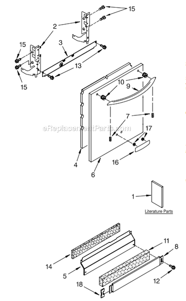 Door_and_panel_parts Diagram and Parts List for KUDS03FTSS0 Stainless KitchenAid Miscellaneous