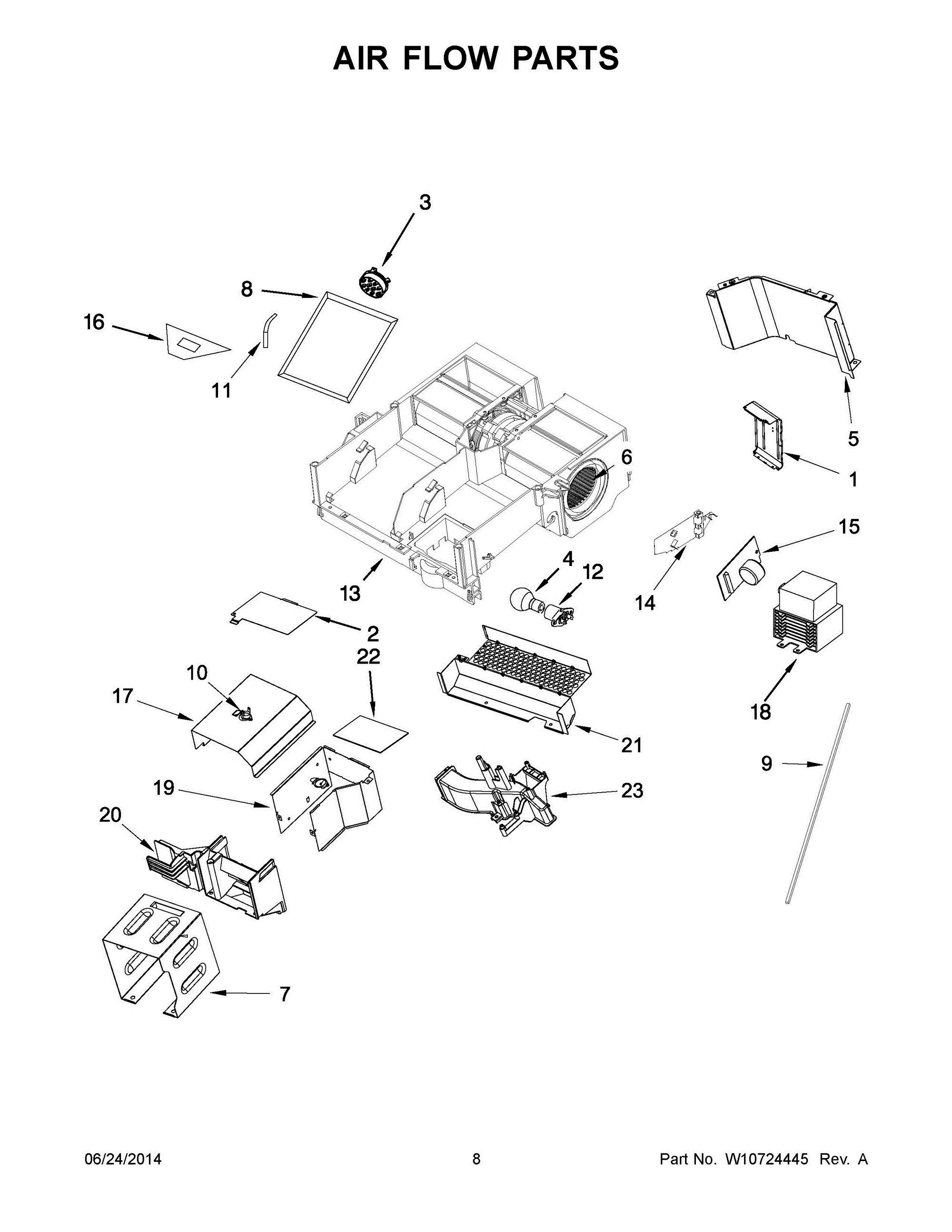 05 - AIR FLOW PARTS Diagram and Parts List for YWMH76719CW0  Whirlpool Microwave