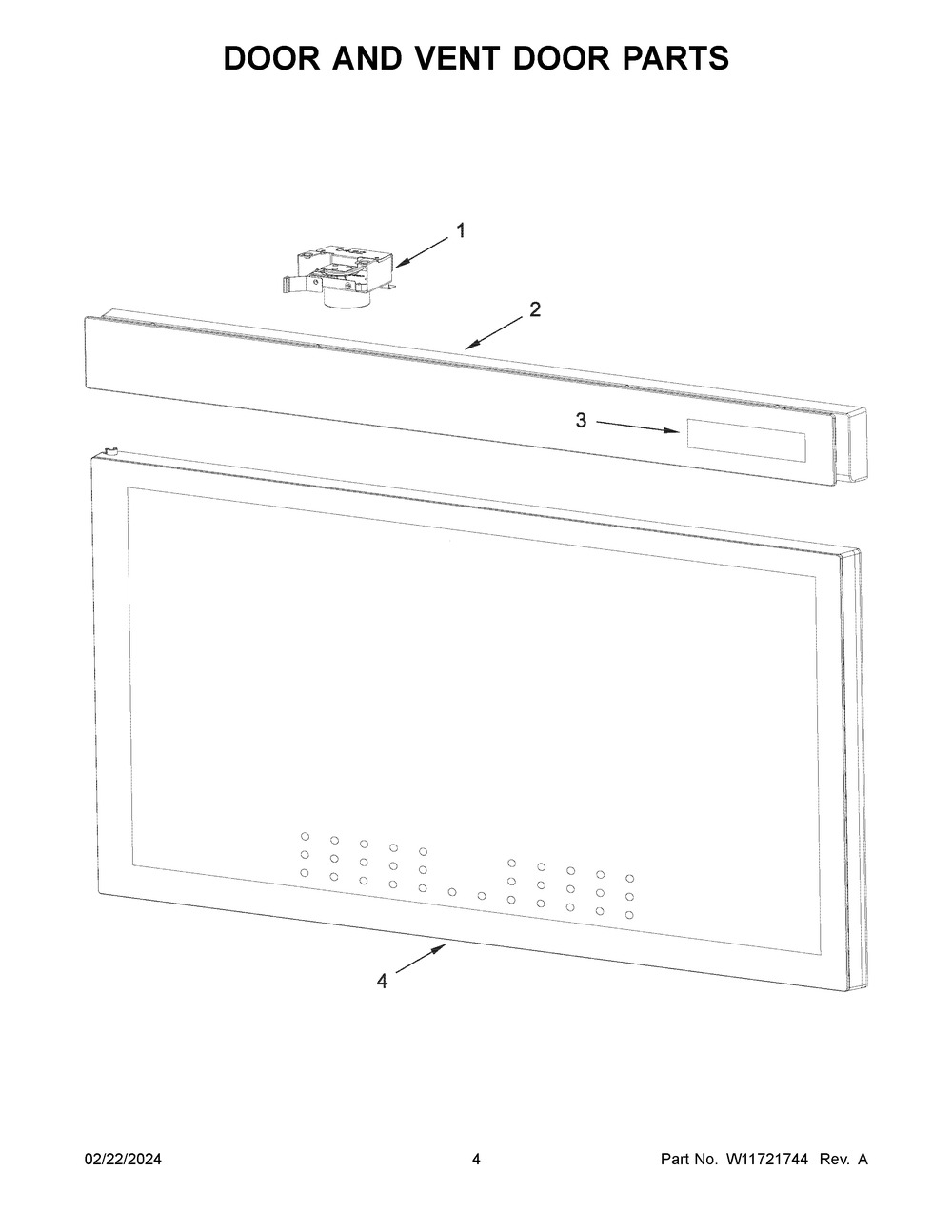 Door And Vent Door Parts Diagram and Parts List for KMMF530PWH00  KitchenAid Microwave