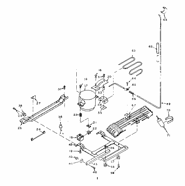 Refrigerator Unit Parts Diagram and Parts List for 106U16GL  Kenmore Refrigerator
