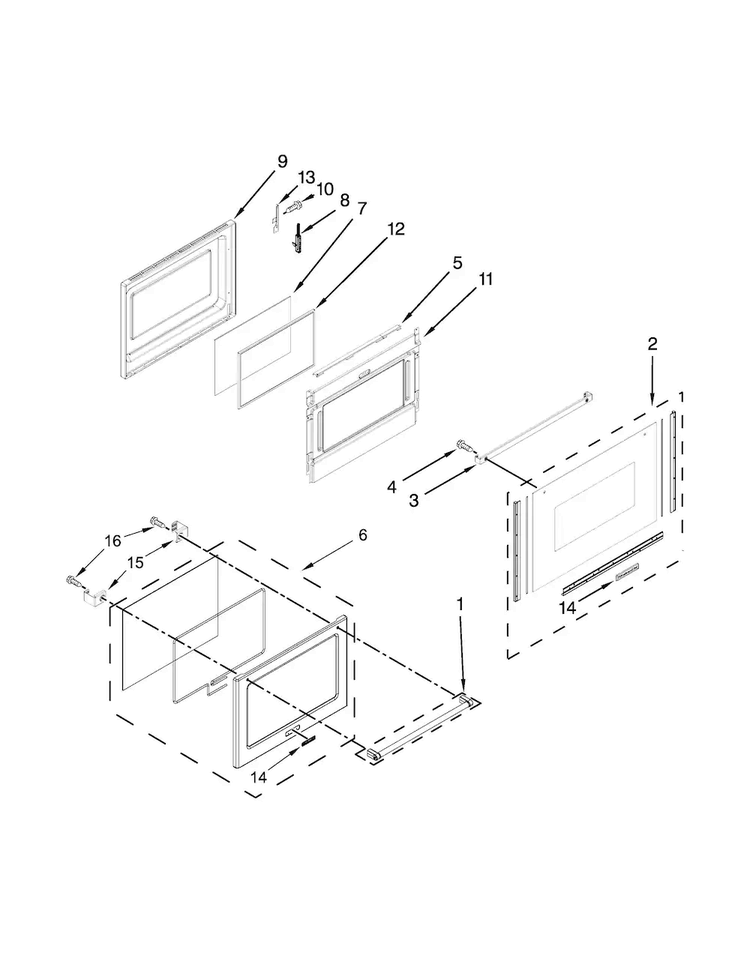 Lower Door Parts Diagram and Parts List for KFGD500ESS00  KitchenAid Range