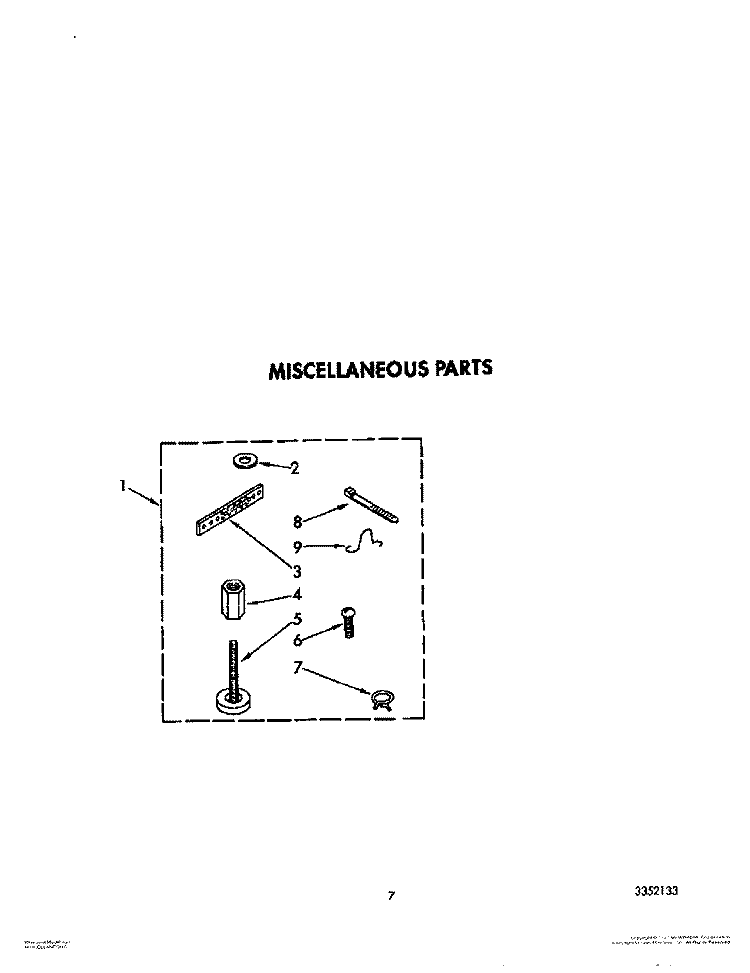 MISCELLANEOUS Diagram and Parts List for LA5381XXF0  Whirlpool Washer